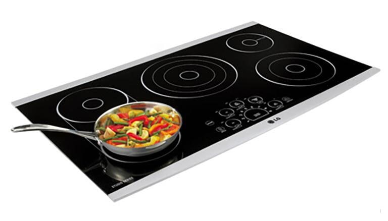 La imágen de un sartén encima de la estufa eléctrica.