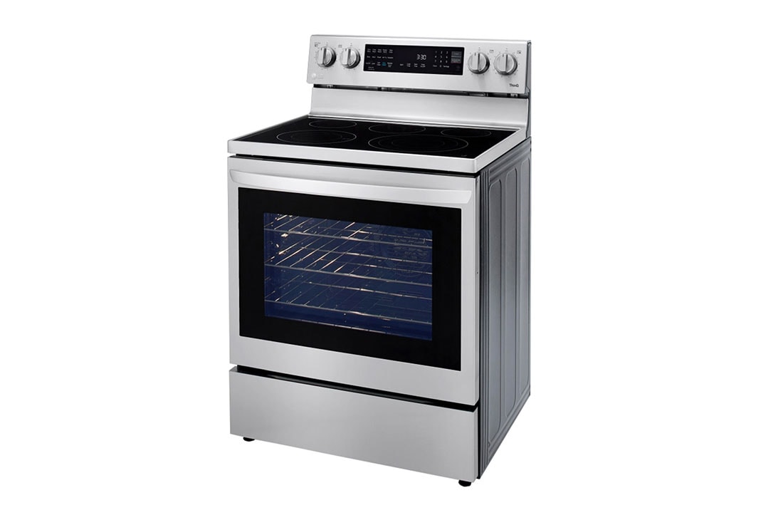 LG 6.3 pies cúbicos InstaView™ con WiFi inteligente habilitado para convección real con alcance eléctrico y freidora de aire, LREL6325F, LREL6325F, thumbnail 3