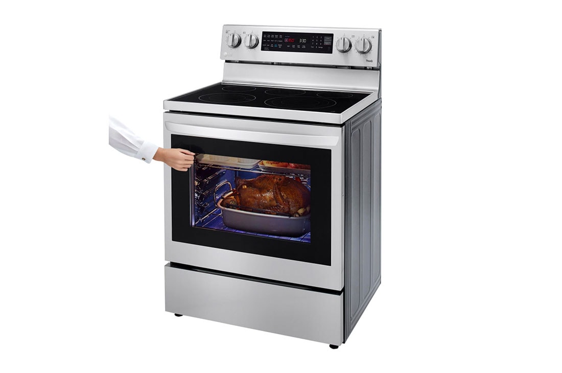 LG 6.3 pies cúbicos InstaView™ con WiFi inteligente habilitado para convección real con alcance eléctrico y freidora de aire, LREL6325F, LREL6325F, thumbnail 6