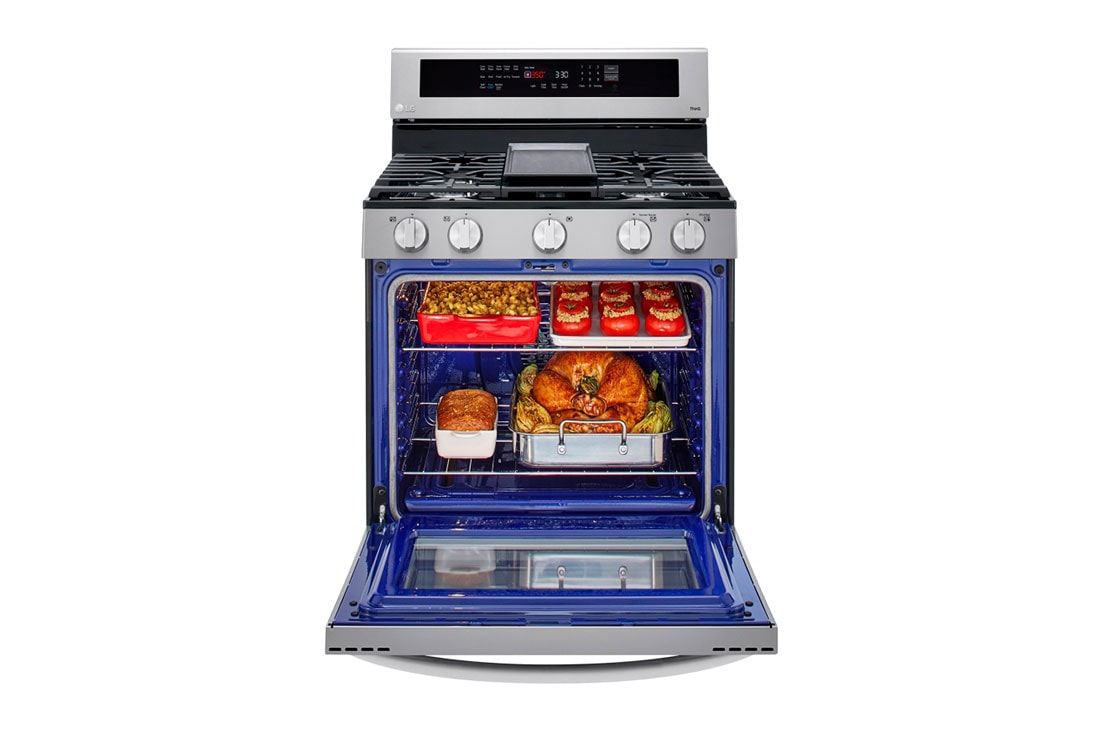 LG Estufa a Gas 5.8 pies cúbicos InstaView™ con Wi-Fi inteligente habilitado para Convección Real con Freidora de Aire, LRGL5825F, LRGL5825F, thumbnail 9