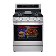 LG Estufa a Gas 5.8 pies cúbicos InstaView™ con Wi-Fi inteligente habilitado para Convección Real con Freidora de Aire, LRGL5825F, LRGL5825F, thumbnail 4
