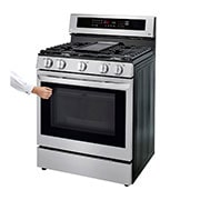 LG Estufa a Gas 5.8 pies cúbicos InstaView™ con Wi-Fi inteligente habilitado para Convección Real con Freidora de Aire, LRGL5825F, LRGL5825F, thumbnail 5