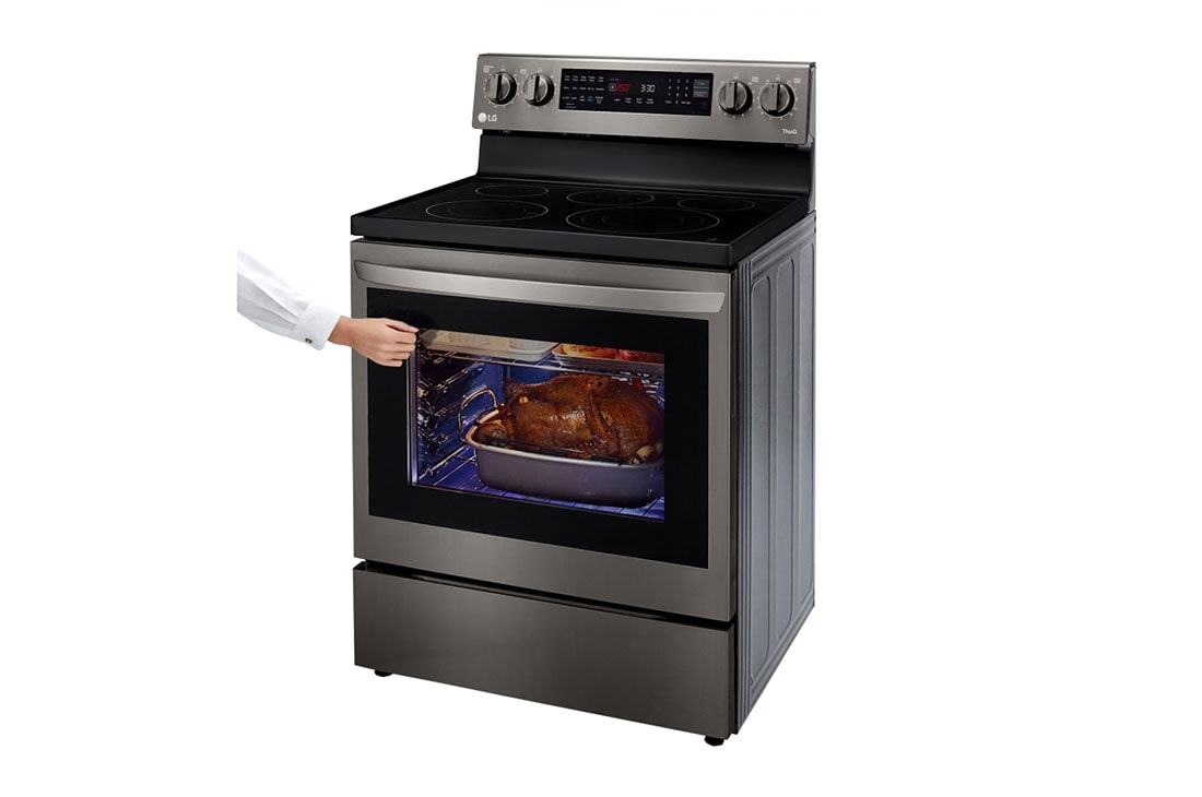 LG 6.3 pies cúbicos InstaView™ con WiFi inteligente habilitado para convección real con alcance eléctrico y freidora de aire, LREL6325D, LREL6325D, thumbnail 6
