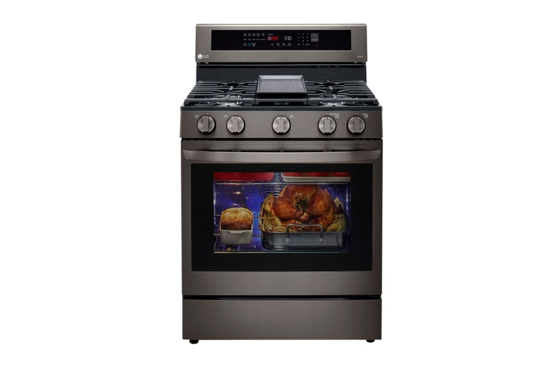 LG Estufa a Gas 5.8 pies cúbicos InstaView™ con Wi-Fi inteligente habilitado para Convección Real con Freidora de Aire, LRGL5825D, LRGL5825D, thumbnail 4