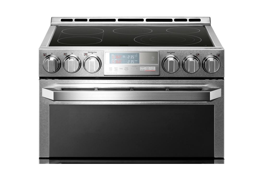 LG SIGNATURE 7.3 ft³ Horno doble eléctrico inteligente con Wi-Fi Slide-In Range (cocina deslizable) con ProBake Convection®, LUTE4619SN, LUTE4619SN