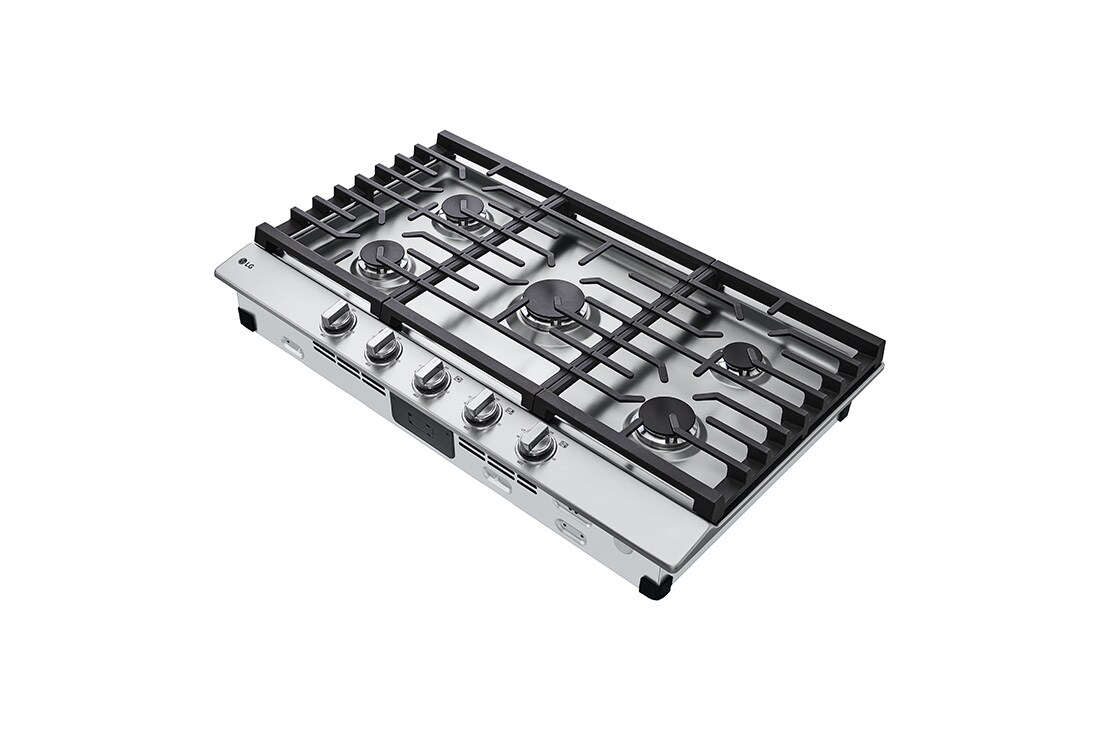 LG Estufa a gas de 36'' con quemador UltraHeat™ de 20.000 BTU, Vista lateral izquierda a -15 grados, CBGJ3623S, thumbnail 6