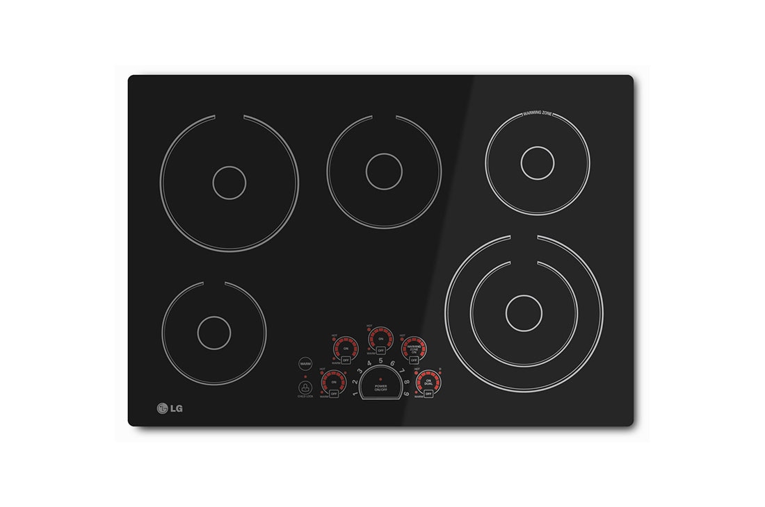 LG Cooktop Eléctrica 30'' LG Studio Controles SmoothTouch™, Top detail view, LCE3010SB