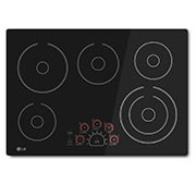 LG Cooktop Eléctrica 30'' LG Studio Controles SmoothTouch™, Top detail view, LCE3010SB, thumbnail 1