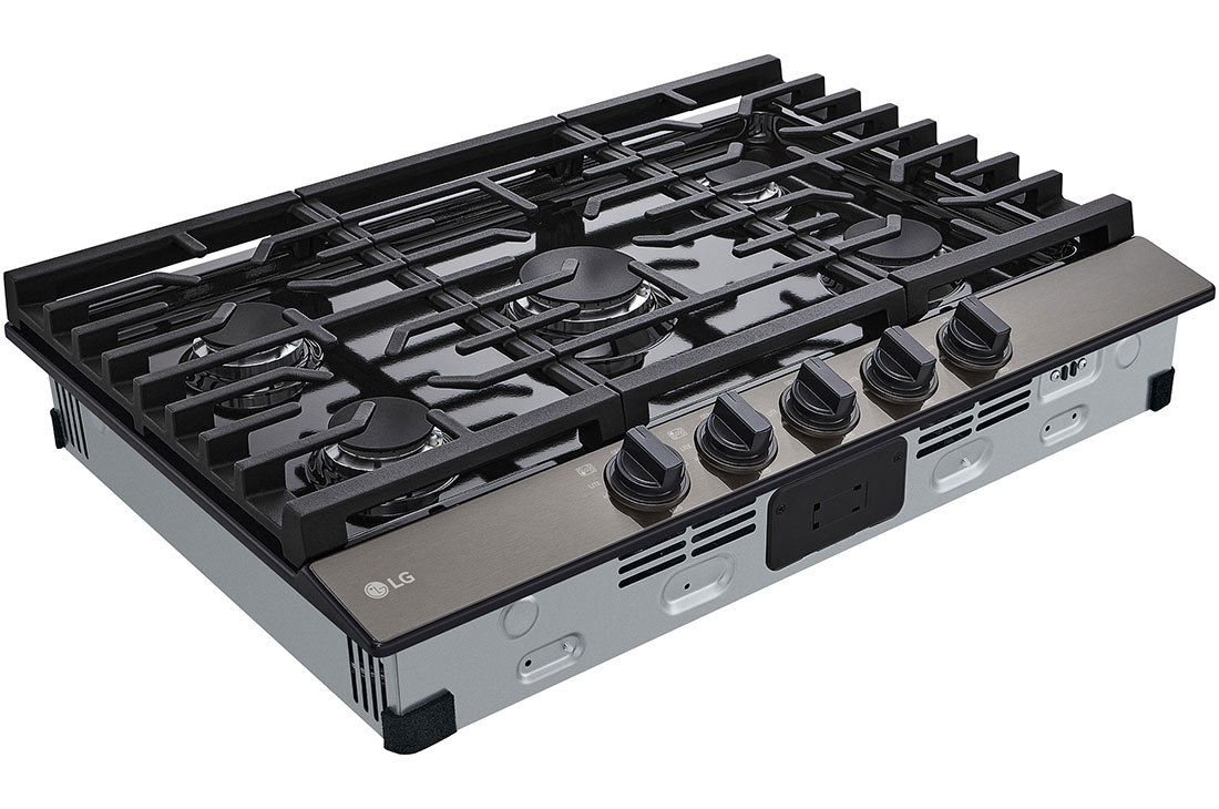 LG Estufa a gas de 30'' con quemador UltraHeat™ de 20.000 BTU, Vista lateral izquierda a -15 grados, CBGJ3023D, thumbnail 5