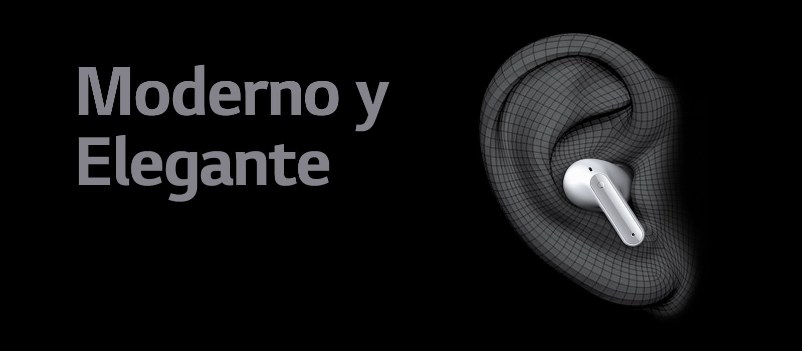 Una imagen de TONE Free llevada en la forma de la oreja expresada en 3D. 