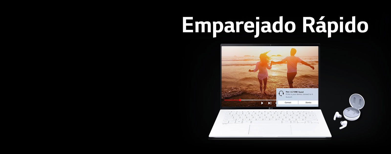 Los auriculares inalámbricos LG TONE Free se emparejan rápida y perfectamente con los PC Windows 10 para el trabajo en casa o en la oficina.