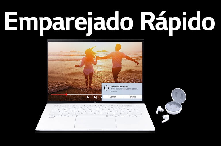 Los auriculares inalámbricos LG TONE Free se emparejan rápida y perfectamente con los PC Windows 10 para el trabajo en casa o en la oficina.