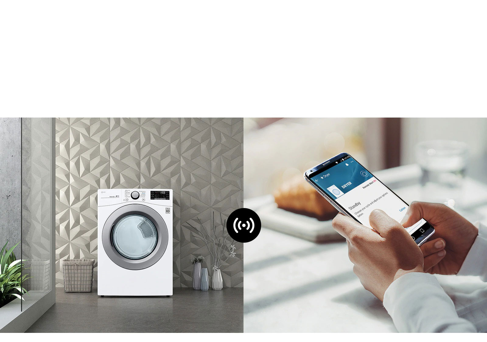 Hazlo Simple con ThinQ™: Opera y monitorea ciclos, descarga ciclos adicionales y accede a innovaciones con Wi-Fi.