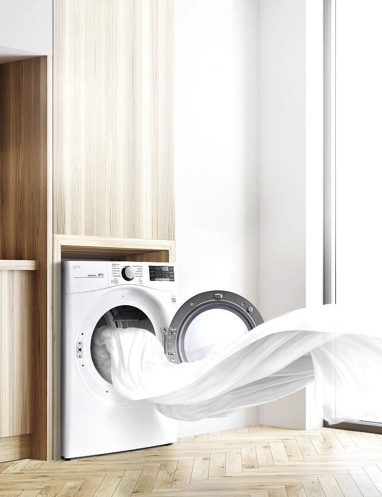 LG 22kg Secadora a Gas Carga Frontal & ThinQ, Color Blanco