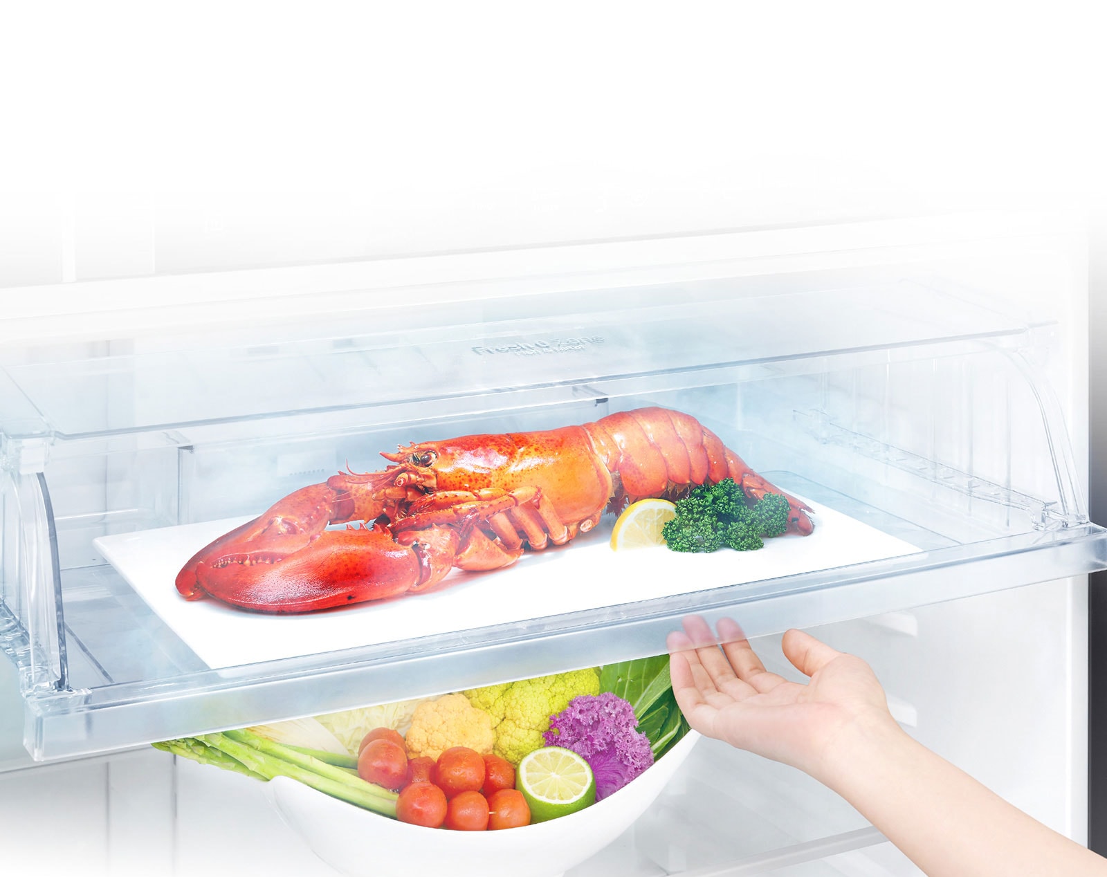 Fresh 0 Zone mantiene una temperatura de 0 °C, permitiendo cocinar sin esperar a que los alimentos se descongelen.