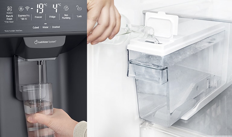 Dispensador de agua y hielo sin fontanería