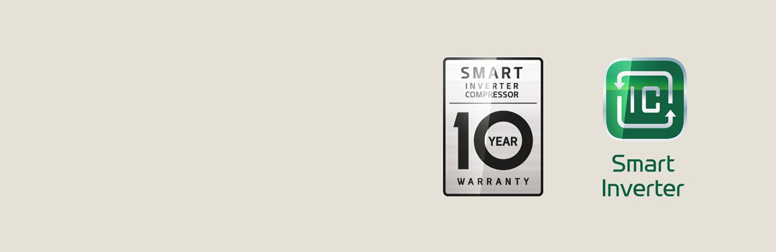 Imagen de la garantía de 10 años del compresor Smart Inverter.