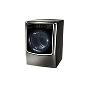 LG 9.0 pᶟ |Secadora a Eléctrica |Carga frontral| Vapor| Acero Inoxidable Negro | ThinQ™, LG SIGNATURE 9.0 cu. ft. Large Smart wi-fi Enabled Electric Dryer w/ TurboSteam™ , 15 degree side view from the bottom, DLEX9500K, thumbnail 3, DLEX9500K, thumbnail 2