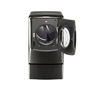 LG 9.0 pᶟ |Secadora a Eléctrica |Carga frontral| Vapor| Acero Inoxidable Negro | ThinQ™, LG SIGNATURE 9.0 cu. ft. Large Smart wi-fi Enabled Electric Dryer w/ TurboSteam™ , 15 degree side view from the bottom, DLEX9500K, thumbnail 8, DLEX9500K, thumbnail 7