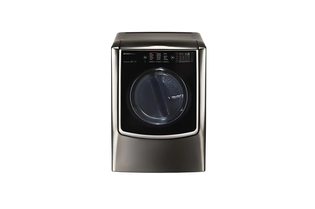 LG 9.0 pᶟ |Secadora a Eléctrica |Carga frontral| Vapor| Acero Inoxidable Negro | ThinQ™, LG SIGNATURE 9.0 cu. ft. Large Smart wi-fi Enabled Electric Dryer w/ TurboSteam™ , 15 degree side view from the bottom, DLEX9500K, thumbnail 2, DLEX9500K