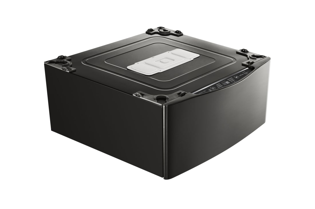 LG TWINWash Mini ™ LG SIGNATURE |1.0 pᶟ |3D Motion| Acero Inoxidable Negro| Smart Diagnosis, LG SIGNATURE 1.0 cu. ft. LG SideKick™ Pedestal Washer, LG TWINWash™ Compatible ,  45 degree side view, WD205CK, thumbnail 1, WD205CK, thumbnail 2