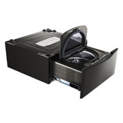 LG TWINWash Mini ™ LG SIGNATURE |1.0 pᶟ |3D Motion| Acero Inoxidable Negro| Smart Diagnosis, LG SIGNATURE 1.0 cu. ft. LG SideKick™ Pedestal Washer, LG TWINWash™ Compatible , 45 degree side view with washer and inside cover open, WD205CK, thumbnail 2, WD205CK, thumbnail 3