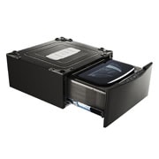 LG TWINWash Mini ™ LG SIGNATURE |1.0 pᶟ |3D Motion| Acero Inoxidable Negro| Smart Diagnosis, LG SIGNATURE 1.0 cu. ft. LG SideKick™ Pedestal Washer, LG TWINWash™ Compatible , 45 degree side view with washer door open, WD205CK, thumbnail 6, WD205CK, thumbnail 7