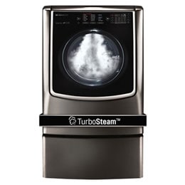 Secadora a Gas Carga frontral 9.0 pᶟ  Vapor Acero Inoxidable Negro  ThinQ™2