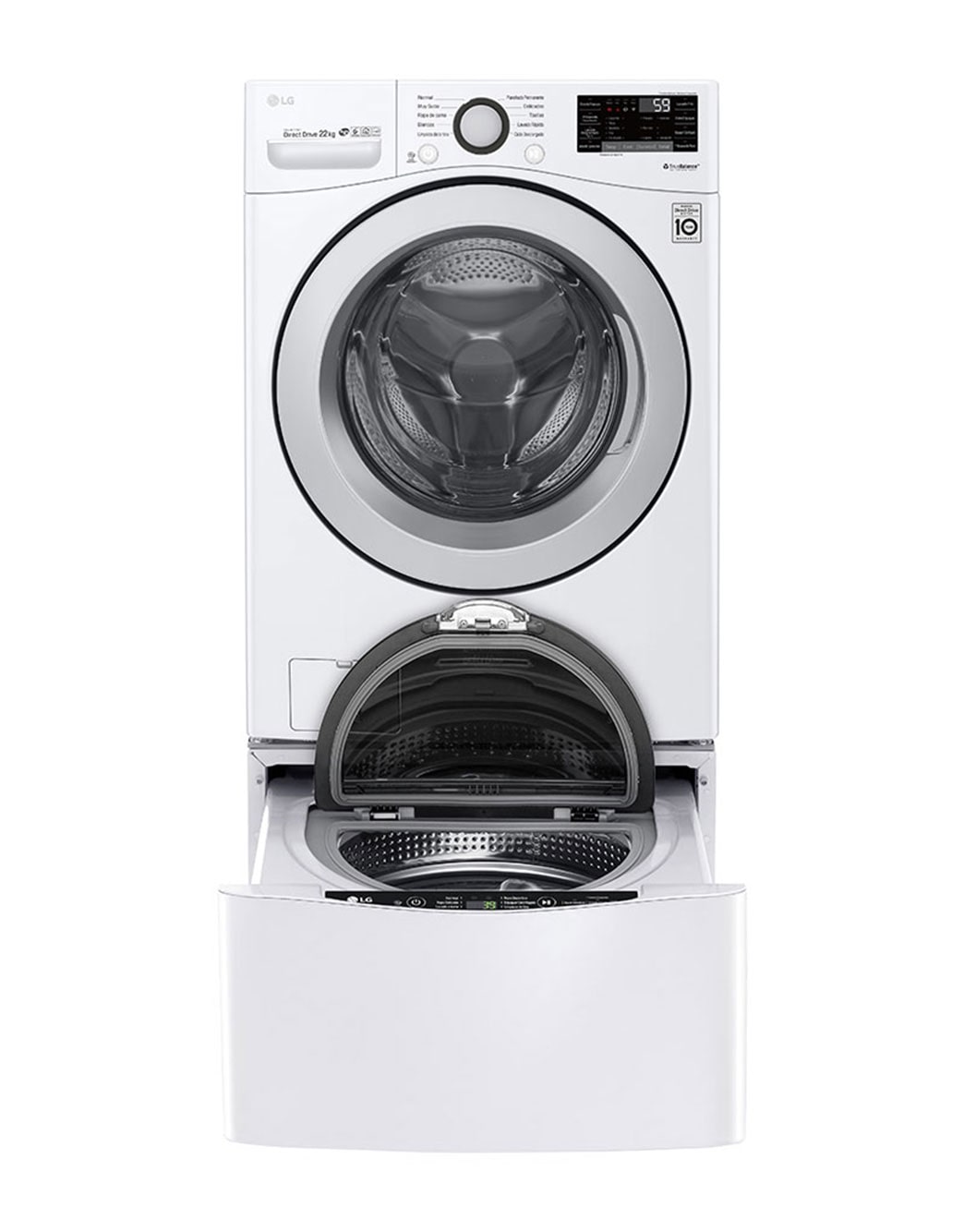 Lavadora Carga Frontal 22kg LG WM22WV26 Blanco