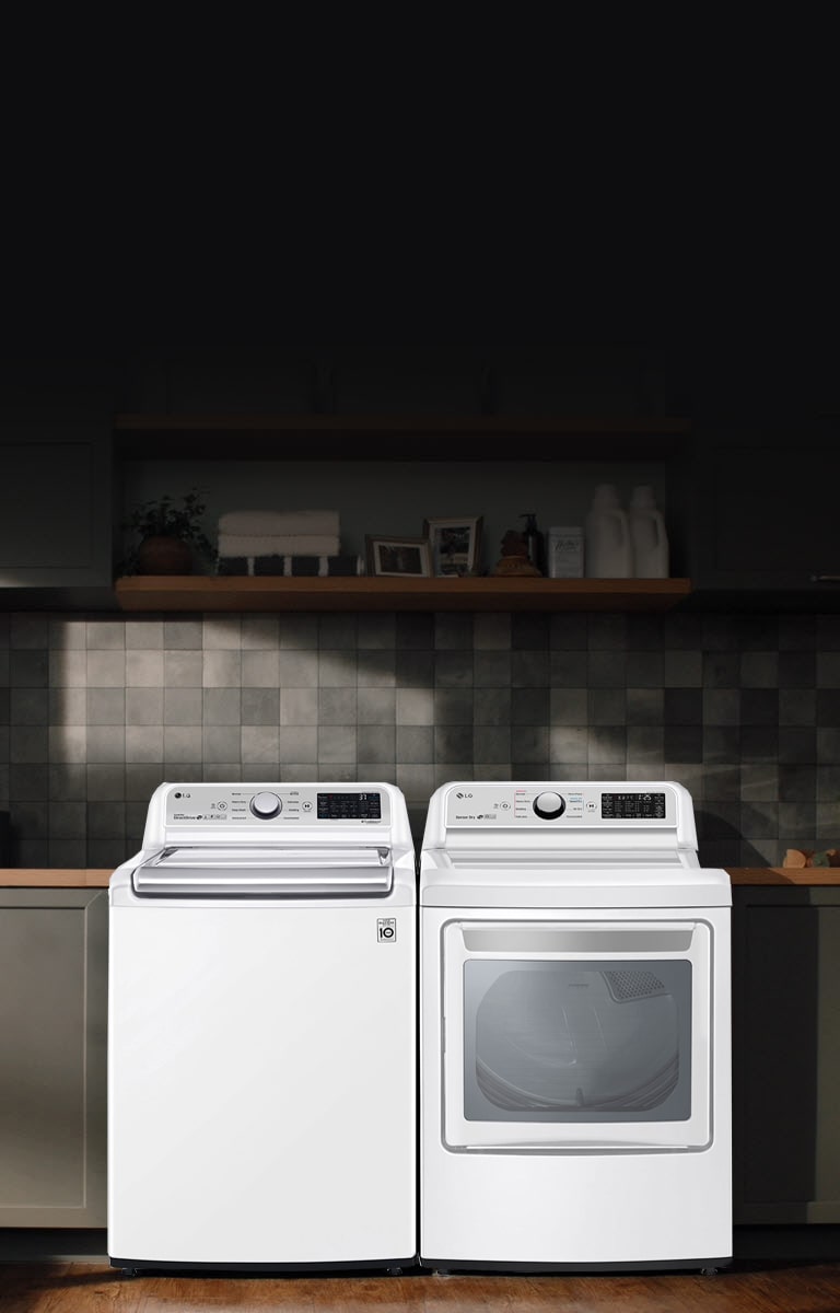 Video del interior de la lavadora LG con Agitator, mostrando el agitador y luego la lavadora y secadora.