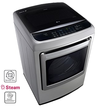 7.3cu.ft Secadora a Gas de Carga Frontal con vapor & ThinQ (Wi-Fi), Color Acero1