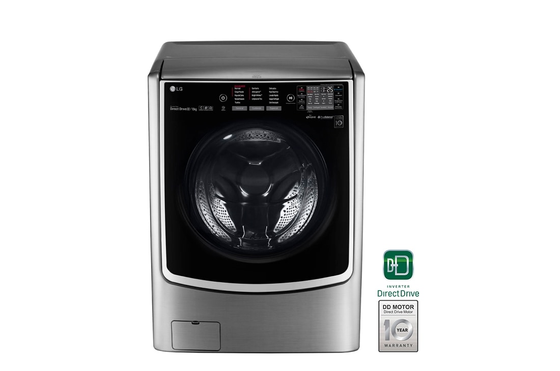 LG Lavasecadora Carga Frontal  22/13kg con Vapor, Direct Drive Inverter & Smart ThinQ(WI-Fi), Color Acero, WD22VTS6