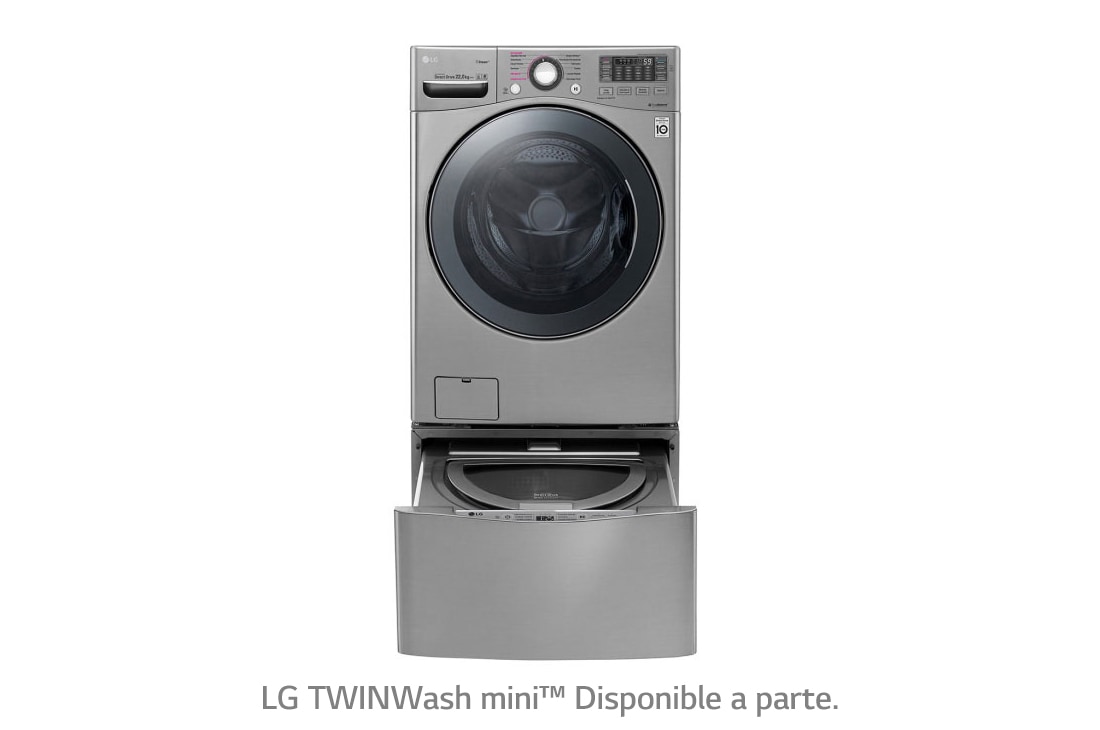 LG 22kg Lavadora Carga Frontal con Direct Drive Inverter & Smart Diagnosis™ Color Acero, WM22VVS6