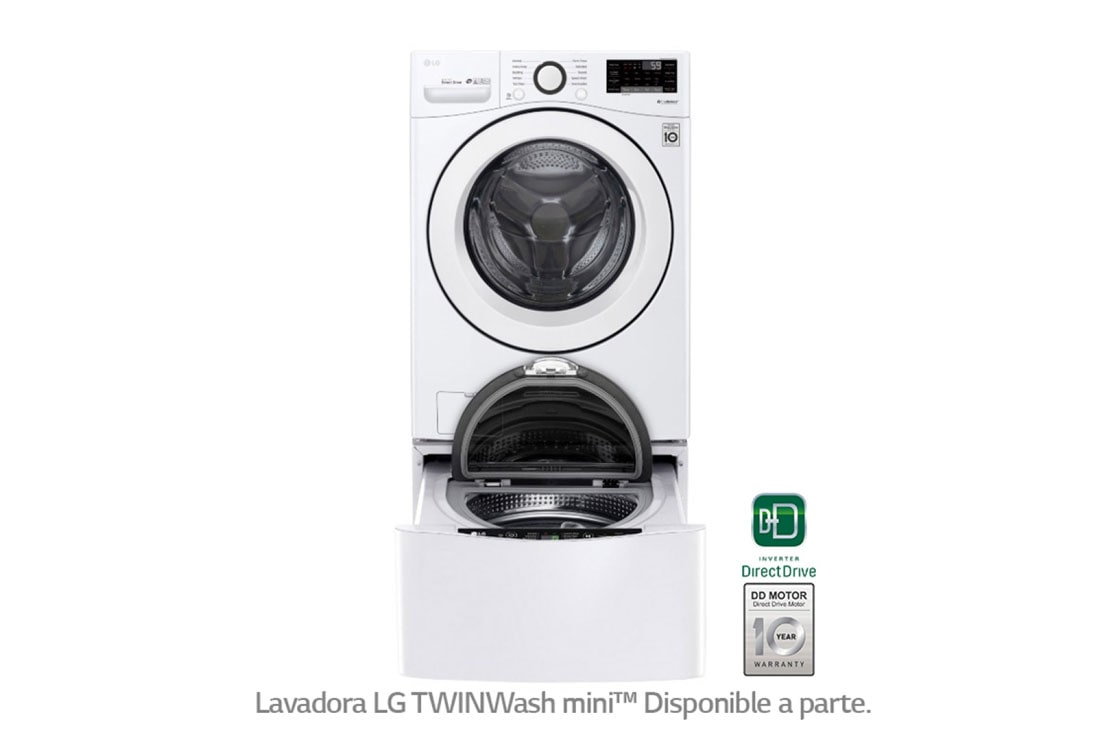LG 4.5cu.ft Lavadora Carga Frontal Con Direct Drive Inverter & ThinQ, Color Blanco, WM3500CW, thumbnail 0