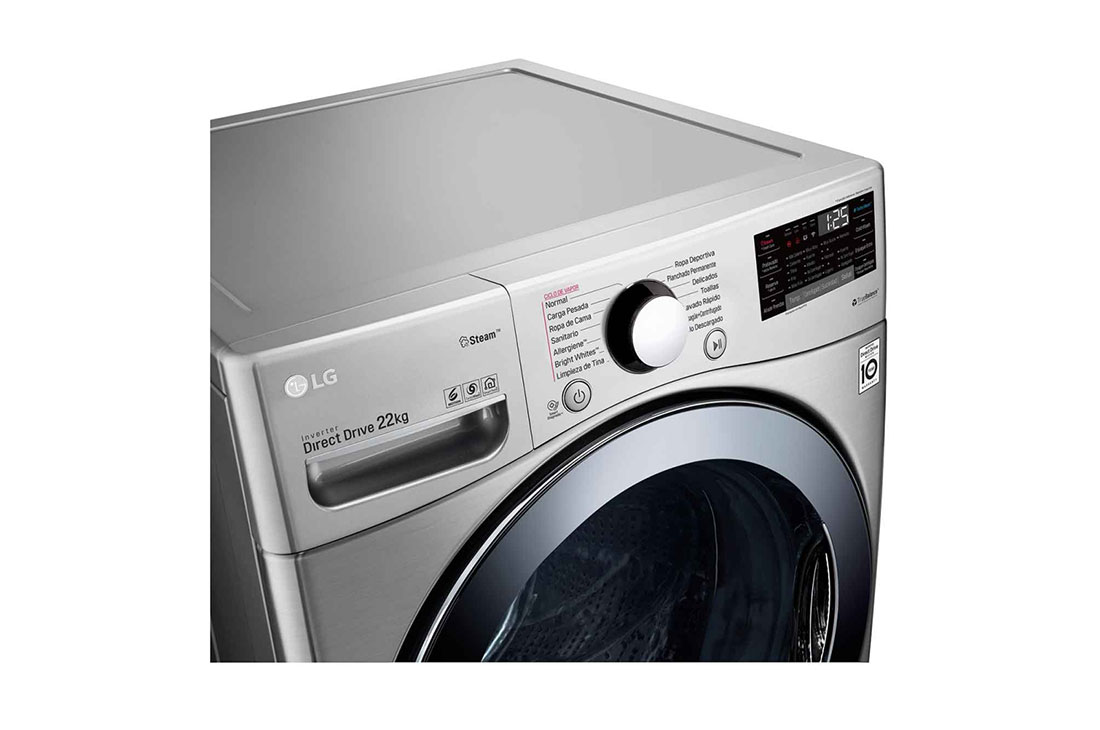 LG Lavadora Carga Frontal 22kg con Direct Drive Inverter & ThinQ, Color Acero, WM22VV2S6B, thumbnail 6