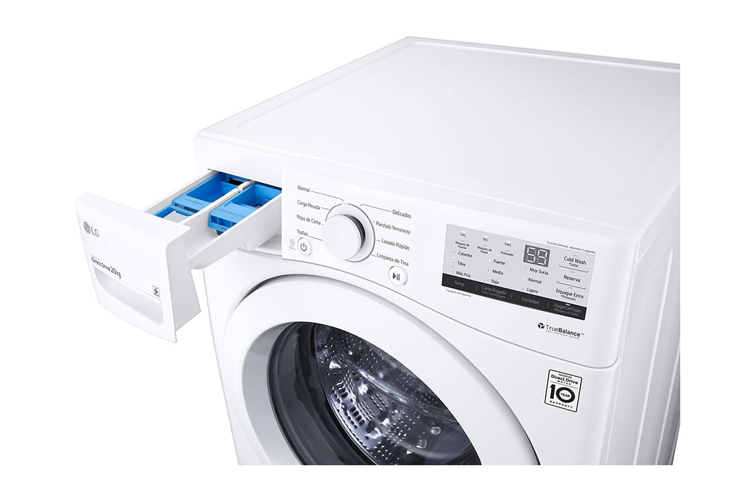 LG Lavadora Carga Frontal 20kg  44lbs/6 Motion DD Smart Diagnosis™, WM20WV26W, WM20WV26W, thumbnail 4
