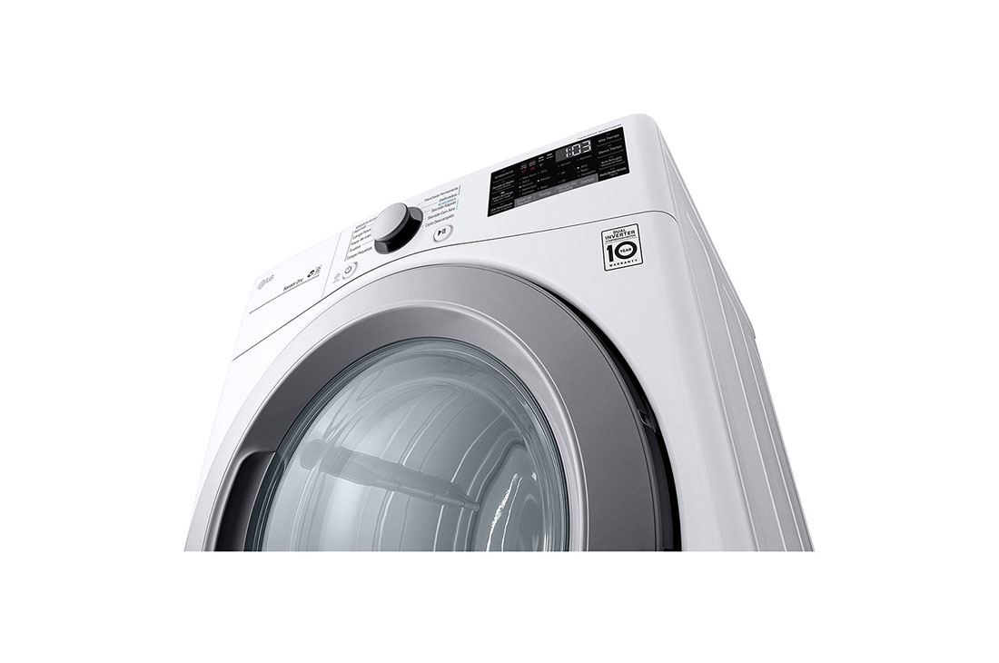 LG Secadora a Gas Carga Frontal 22kg  ThinQ, Color Blanco, Detalle del panel de perilla, DF22WV2G, thumbnail 6