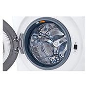 LG 22kg (lavado)/ 22kg (Secado) Torre de Lavadora AI Direct Drive™, Steam, ThinQ™, Color Blanco, El tambor de la lavadora se muestra en un ángulo con la puerta abierta., WK22WS6, thumbnail 6