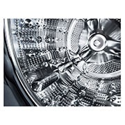 LG 22kg (lavado)/ 22kg (Secado) Torre de Lavadora AI Direct Drive™, Steam, ThinQ™, Color Blanco, Primer plano del tambor de la lavadora., WK22WS6, thumbnail 8