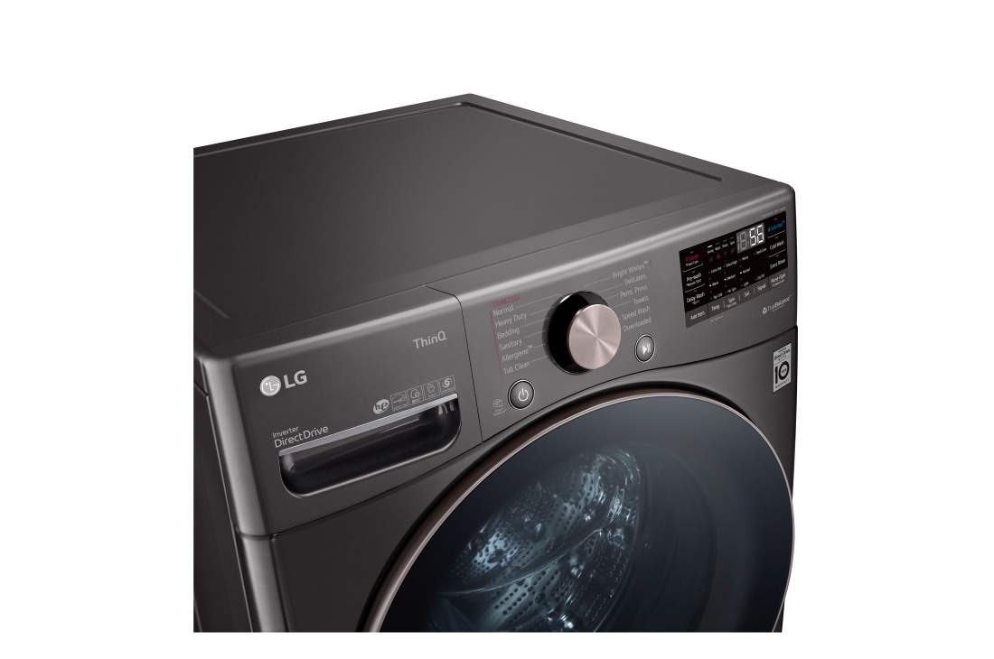 LG Lavadora Inverter Direct Drive de Carga Frontal 22kg/48lbs con 6 Motion DD, TurboWash, color Acero Negro, WM22BV2S6BR, WM22BV2S6BR, thumbnail 4
