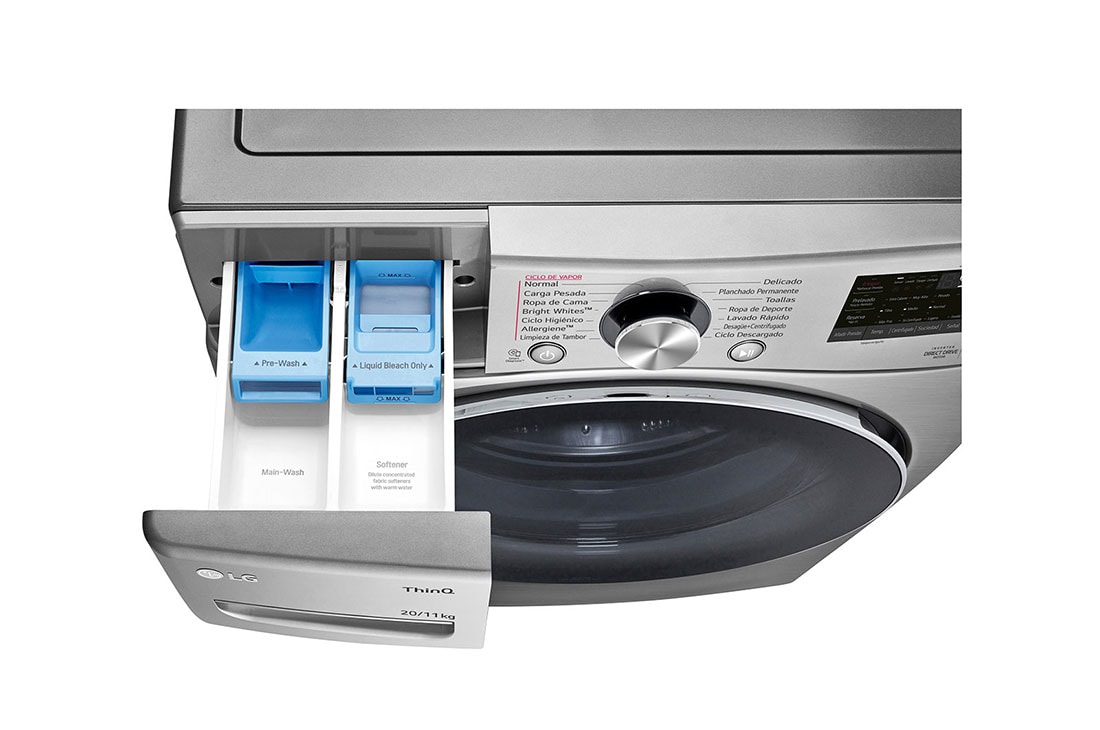 LG Lavasecadora LG Carga Frontal Inverter AI DD™ (Inteligencia Artificial) con Conectividad LG ThinQ 20kg /11kg – color Silver, WD20VV2S6R, WD20VV2S6R, thumbnail 6
