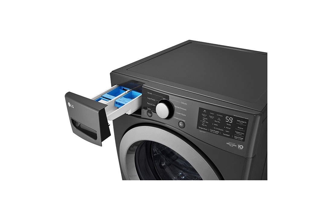 LG Lavadora Carga Frontal LG 25Kg  Direct Drive™ Inverter & Smart Diagnosis, Middle Black, WM25MV2S6W, WM25MV2S6W, thumbnail 4