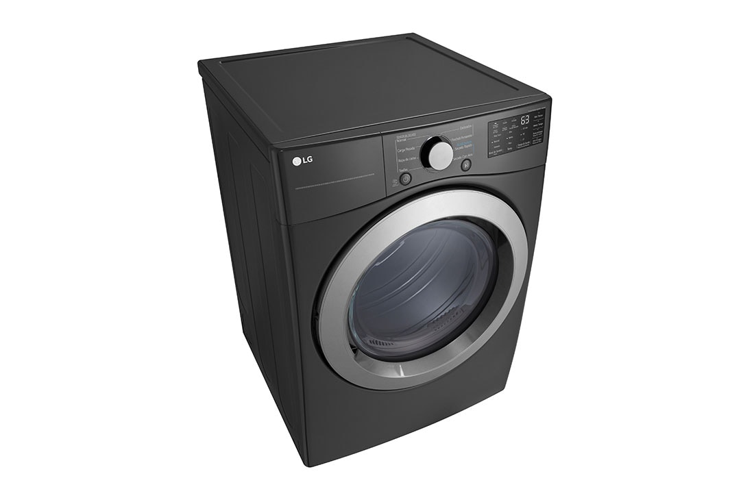 LG Secadora a Gas Carga Frontal 7.4p³ Sensor Dry Smart Diagnosis™ Middle Black, left top view, DF50MV2S6W, thumbnail 6