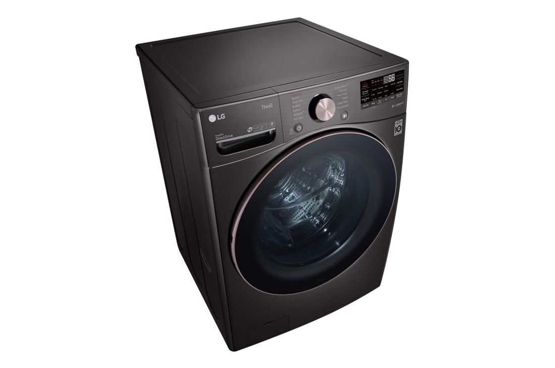 LG Lavadora Carga Frontal 25kg/55lbs LG WM25BV2S6BR TurboWash™ 360° Black Steel, right side view , WM25BV2S6BR, thumbnail 7