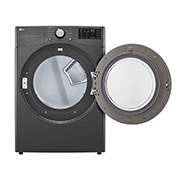 LG Secadora Eléctrica Carga Frontal 7.4pᶟ Sensor Dry Smart Diagnosis™ Middle Black, font view with door open, DF50MV2S6WE, thumbnail 2