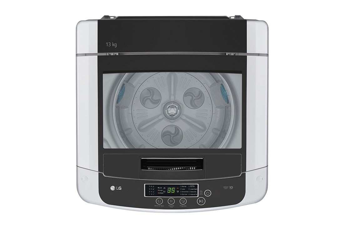 LG Lavadora LG  Carga Superior(13kg/28lbs), con tecnología Motor Smart Inverter, Turbo Drum, Pre-lavado+Normal, Color Plateado, Top Detailed drum view, WT13DPBK, thumbnail 4
