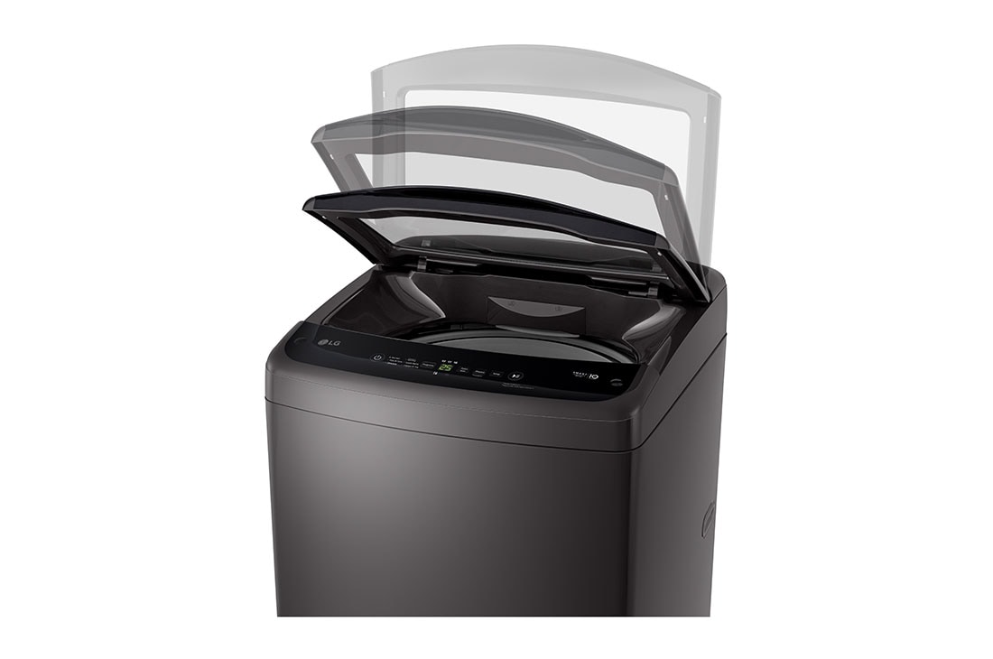 LG Lavadora LG Carga Superior Smart Inverter con LG TurboDrum 19Kg – Gris oxford, side perspective view, WT19MVTM, thumbnail 5
