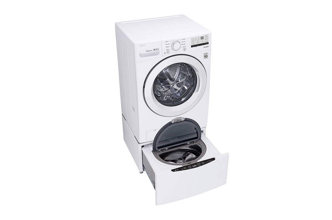LG Lavadora Carga Frontal 4.5p³ Direct Drive Inverter SmartDiagnosis™ Color Blanco, WM3400CW-left open view, WM3400CW
