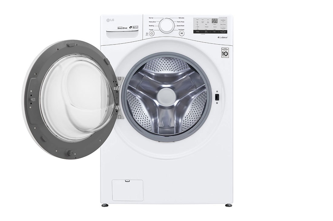 LG Lavadora Carga Frontal 4.5p³ Direct Drive Inverter SmartDiagnosis™ Color Blanco, WM3400CW-front open view, WM3400CW, thumbnail 6