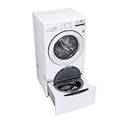 LG Lavadora Carga Frontal 4.5p³ Direct Drive Inverter SmartDiagnosis™ Color Blanco, WM3400CW-left open view, WM3400CW, thumbnail 1